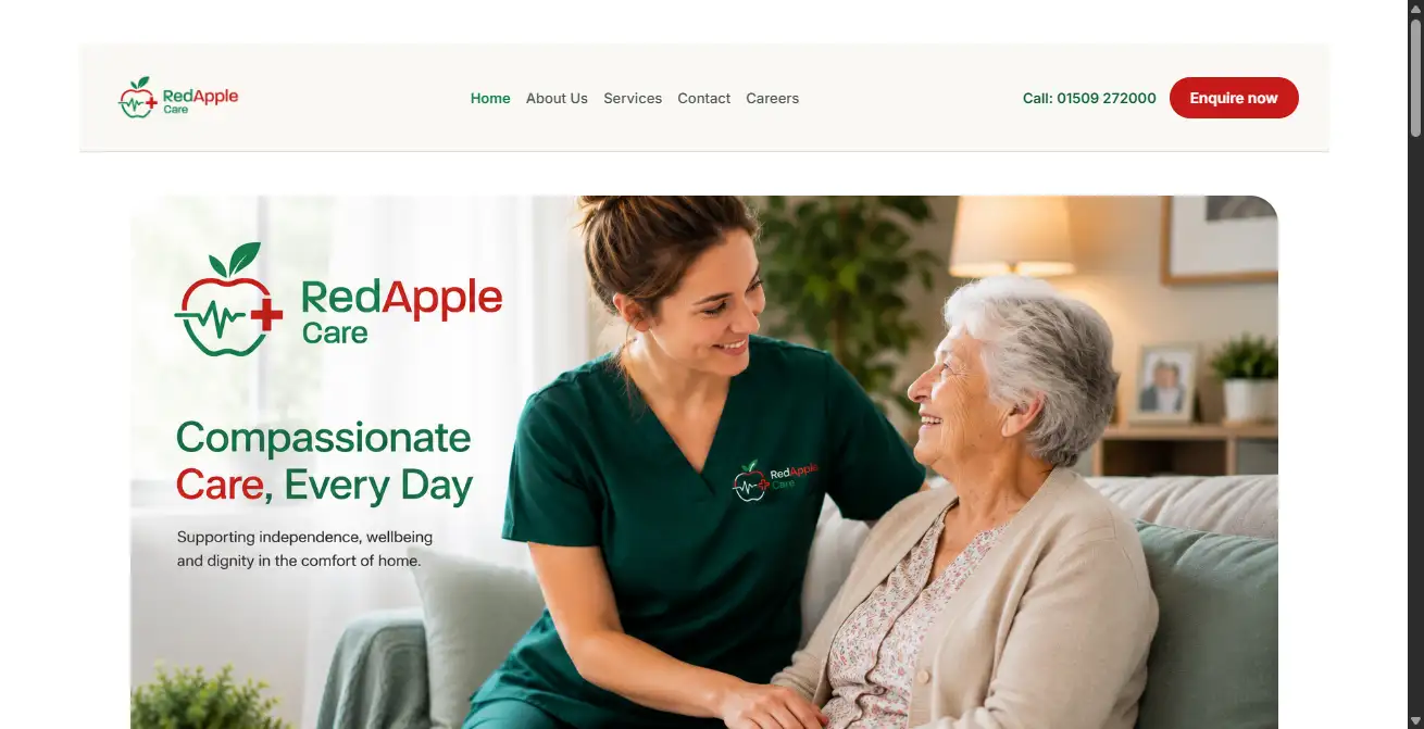 Red Apple Care website homepage